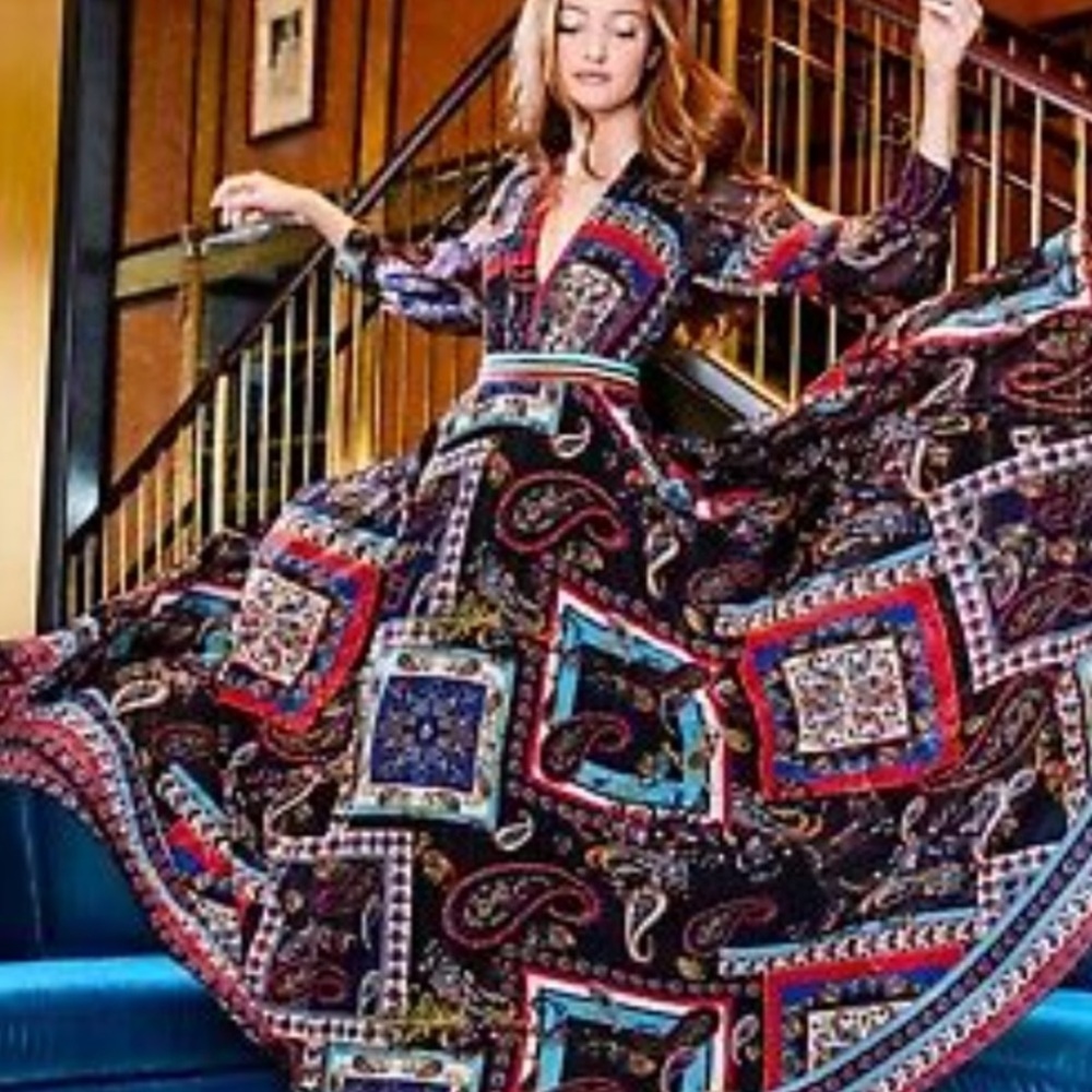 Alice + Olivia Gown with Bishop Sleeves - Picture 8 of 8